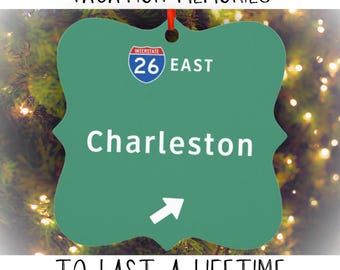 Charleston South Carolina Christmas Ornament Bachelorette Party Groomsmen Bridesmaid Gift Girls Weekend Vacation Destination Wedding Favor