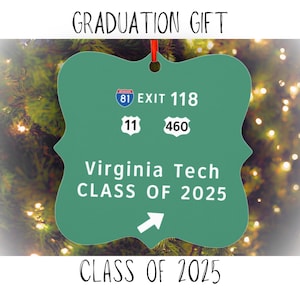 VA Tech Hokies Graduation VT Hokies Christmas Ornament Virginia Tech Class of 2025 Pennant College Gift Birthday Present