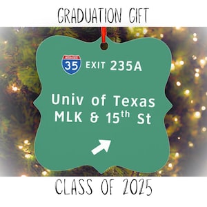 Universität von Texas in Austin Weihnachtsverzierung Texas Longhorns Abschlussgeschenk Mitbewohner Alumni Sorority Klasse von 2025 vorhanden