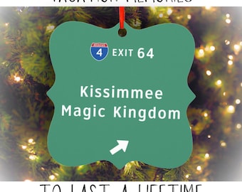Kissimmee Florida Magic Kingdom Christmas Ornament Family Trip Gift Vacation Memories Bachelorette Weekend Destination Wedding Favor Memento