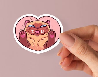 愛してるよ 人間猫ステッカー