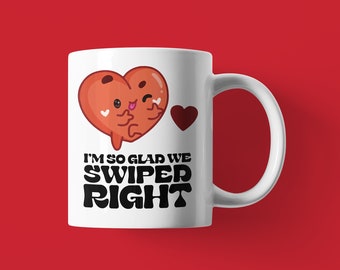 Taza de café divertida para pareja / Día de San Valentín (deslizada a la derecha)
