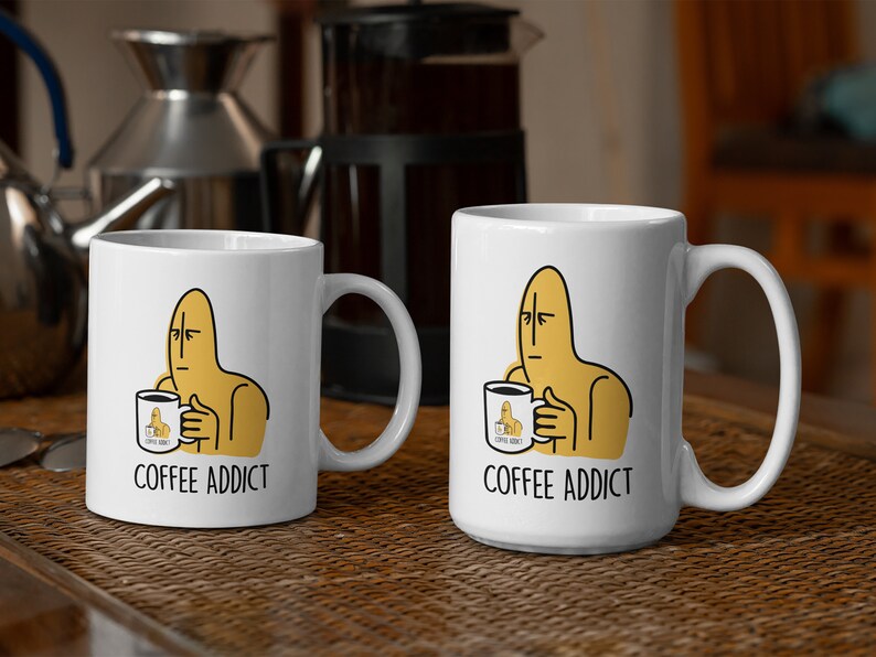 Coffee Addict - Infinite Zoom | Yellow Coffee Drinker 11oz & 15oz Coffee Mug For Friend Birthday Present | Coffee Addict Gifts For Husband | Funny Coffee Mug For Coffeeholic Friend Boss | Caffeine Lover Mug For Wife