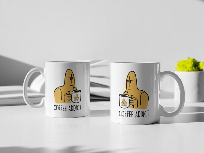 Coffee Addict - Infinite Zoom | Yellow Coffee Drinker Mug For Friend Birthday Present | Coffee Addict Gifts For Husband | Funny Coffee Mug For Coffeeholic Friend Boss | Caffeine Lover Mug For Wife