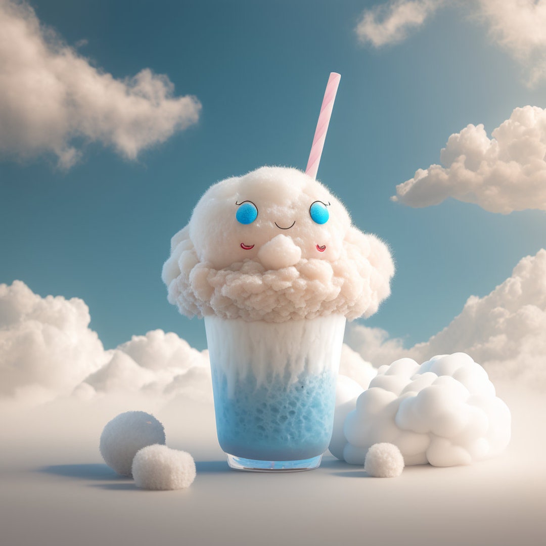 Happy Puffy Ice Cream Boba Etsy