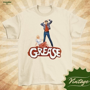 Grease - Vintage Style Natural Crewneck T-shirt - Unisex |Classic Movie Shirt|