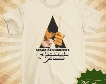 Clockwork Orange - Vintage Style Natural Crewneck T-shirt -Unisex | Movie poster shirt |