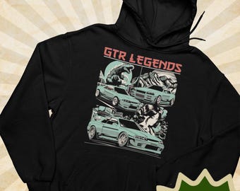 GTR Legends Japanese Car Graphic Hoodie - Unisex Pullover Hooded Sweatshirt