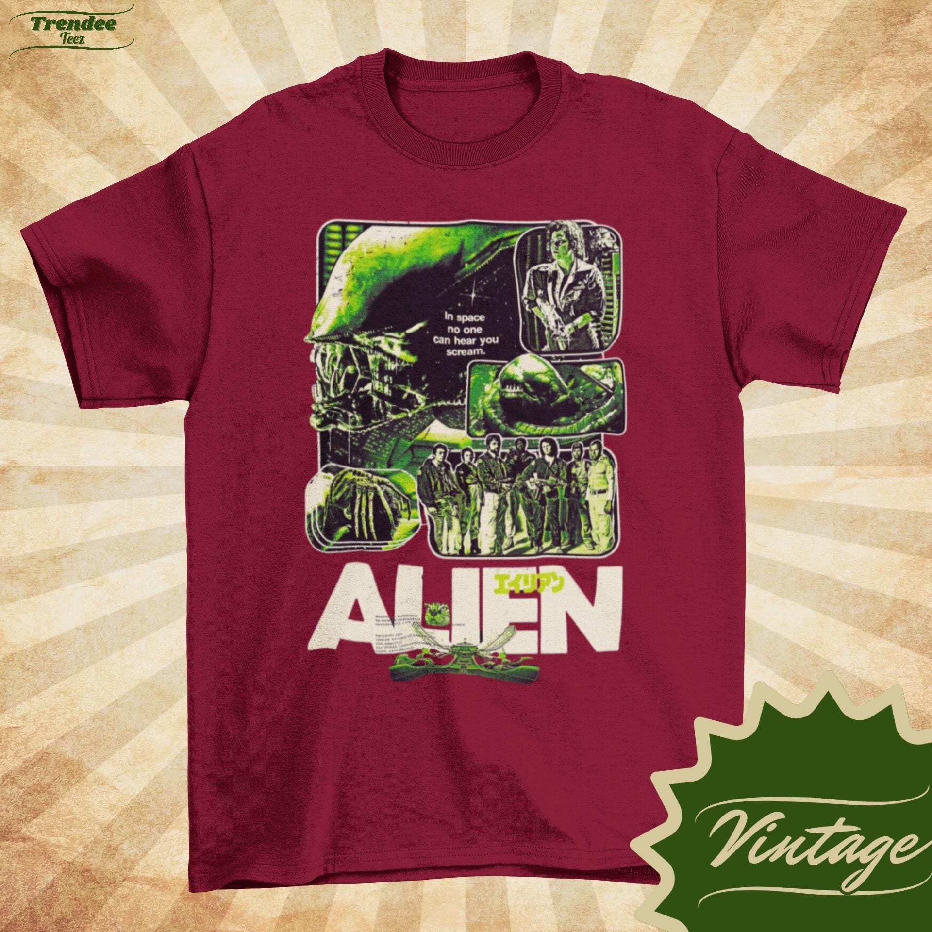 Alien Movie Poster T-shirt: Retro Horror Graphic Tee - Etsy Israel