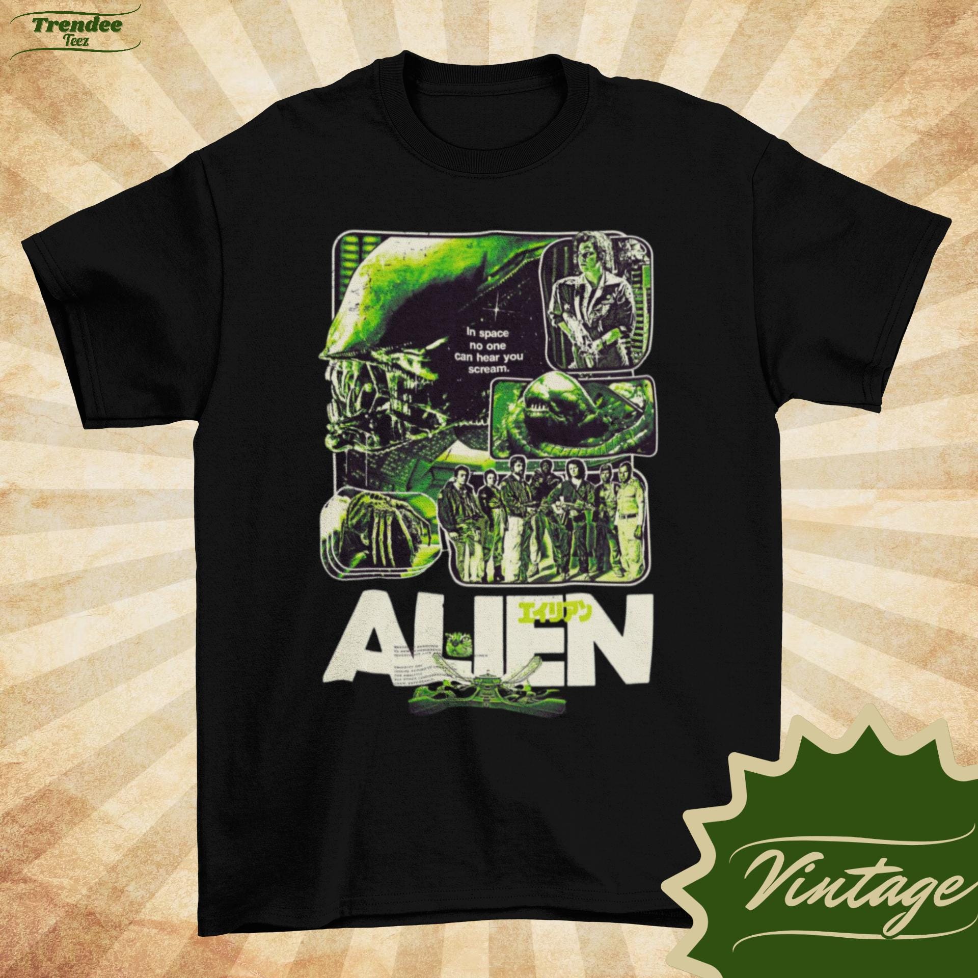 Alien Movie Poster T-shirt: Retro Horror Graphic Tee - Etsy Israel