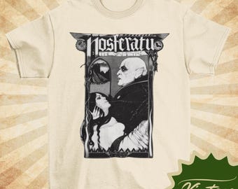 Nosferatu - Vintage Style Natural Crewneck T-shirt - Unisex | Movie poster shirt | Classic Horror Graphic Tshirt |