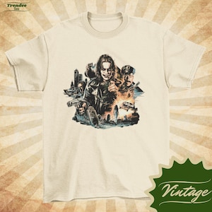 El Cuervo - Camiseta de cuello redondo natural estilo vintage - Unisex / Camiseta de póster de película /