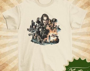 The Crow - Vintage Style Natural Crewneck T-shirt - Unisex | Movie poster shirt |