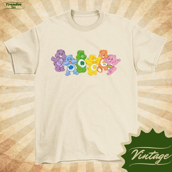 Just CareBears  - Cute Vintage Style - Natural Crewneck T-shirt - Unisex  | Classic Graphic Shirt |