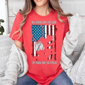 We Stand for the Flag We Kneel for the Fallen Tshirt , Memorial Day Tshirt , Memorial Day Shirt , Memorial Day Tee , American Flag Tshirt , image 4
