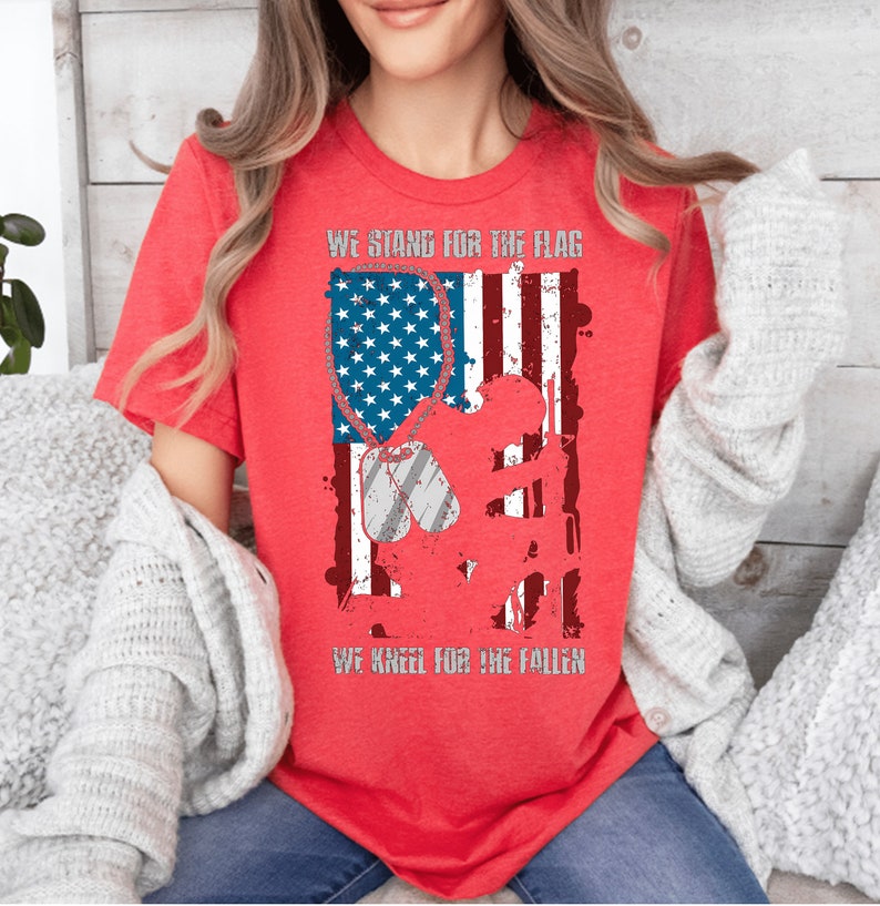 We Stand for the Flag We Kneel for the Fallen Tshirt , Memorial Day Tshirt , Memorial Day Shirt , Memorial Day Tee , American Flag Tshirt , image 4