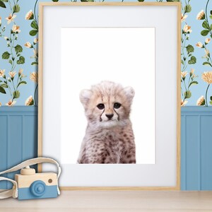 PRINTABLE Baby Animal Cheetah Print - Cheetah Nursery Wall Art - Safari Nursery Decor - Kid Nature Art - Baby Cheetah Cub - DIGITAL DOWNLOAD