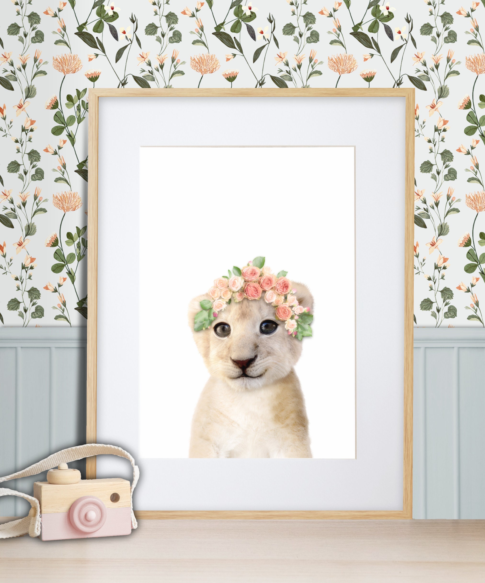 PRINTABLE Set of 6 Safari Baby Animal Flower Crown Prints - Safari ...