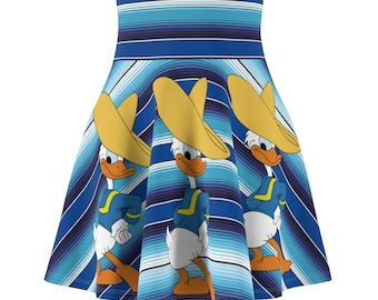 Falda de Donald de Los Tres Caballeros de Disney Wine and Dine Run para mujer, estilo manta mexicana.