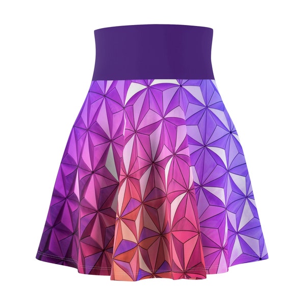 Sunset Geodesic sphere spaceship earth women's running skirt