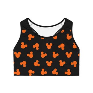 Mickeys mouse heads Halloween Disney Running Sports Bra, Matching Shorts or Skirt, Park Run, Training, Summer Gear