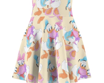 Donald and Daisy Duck Couple Design Skater Skirt | Disney Inspired