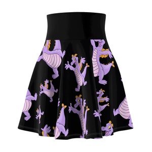 Figment on black background women's running run skirt