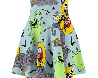 Falda de correr de Pesadilla antes de Navidad, Jack Skellington Oogie Boogie Bound, falda para fiesta de Halloween