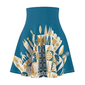 Teal Blue &#39;it&#39;s a small world&#39; Run Skirt: Marathon Weekend Costume