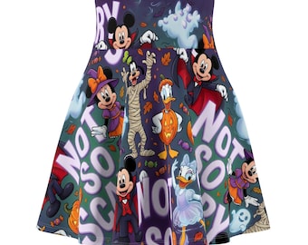 Falda de Halloween de Mickey (no tan aterradora) para mujer / Falda skater / Fiesta Oogie Boogie