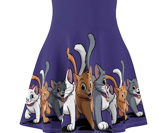 Falda estilo skater para mujer, réplica de la falda "Aristocats Wine & Dine 5K" / Ropa para carreras Disney.