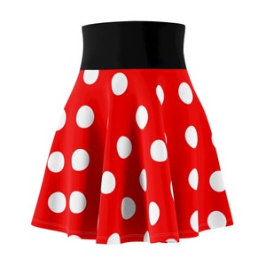 Red and white polka dots women&#39;s running skirt