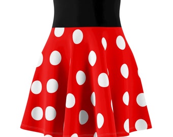 Red and white polka dots women's running skirt