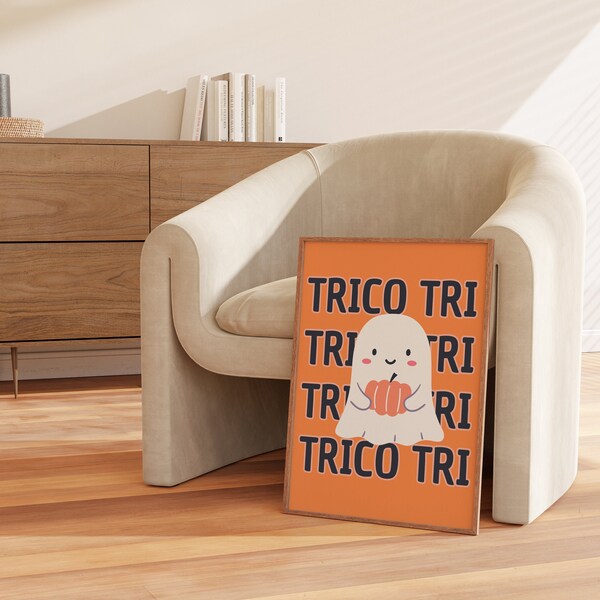 TRICO TRI - Cute and Whimsical Digital Halloween and Spanish Digital Wall art for Home, Office, Bedroom, Dorm. Perfect for Parties!