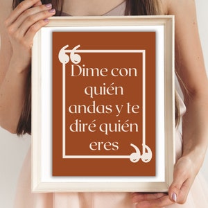 Spanish Printable Wall Art,Dime con quien andas - Downloadable Art, Colorful, Office Decor, Poster Art, Digital Art,Latin Art