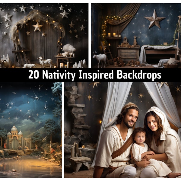 20 Digital Nativity Inspired Backdrops for Photography & Events, Backdrops for party, travel inspiration, invitations, studio photos
