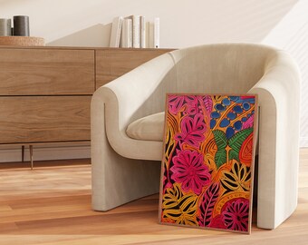 Mexican Folk Art Amate Print: Colorful Latin Decor (Digital Download)