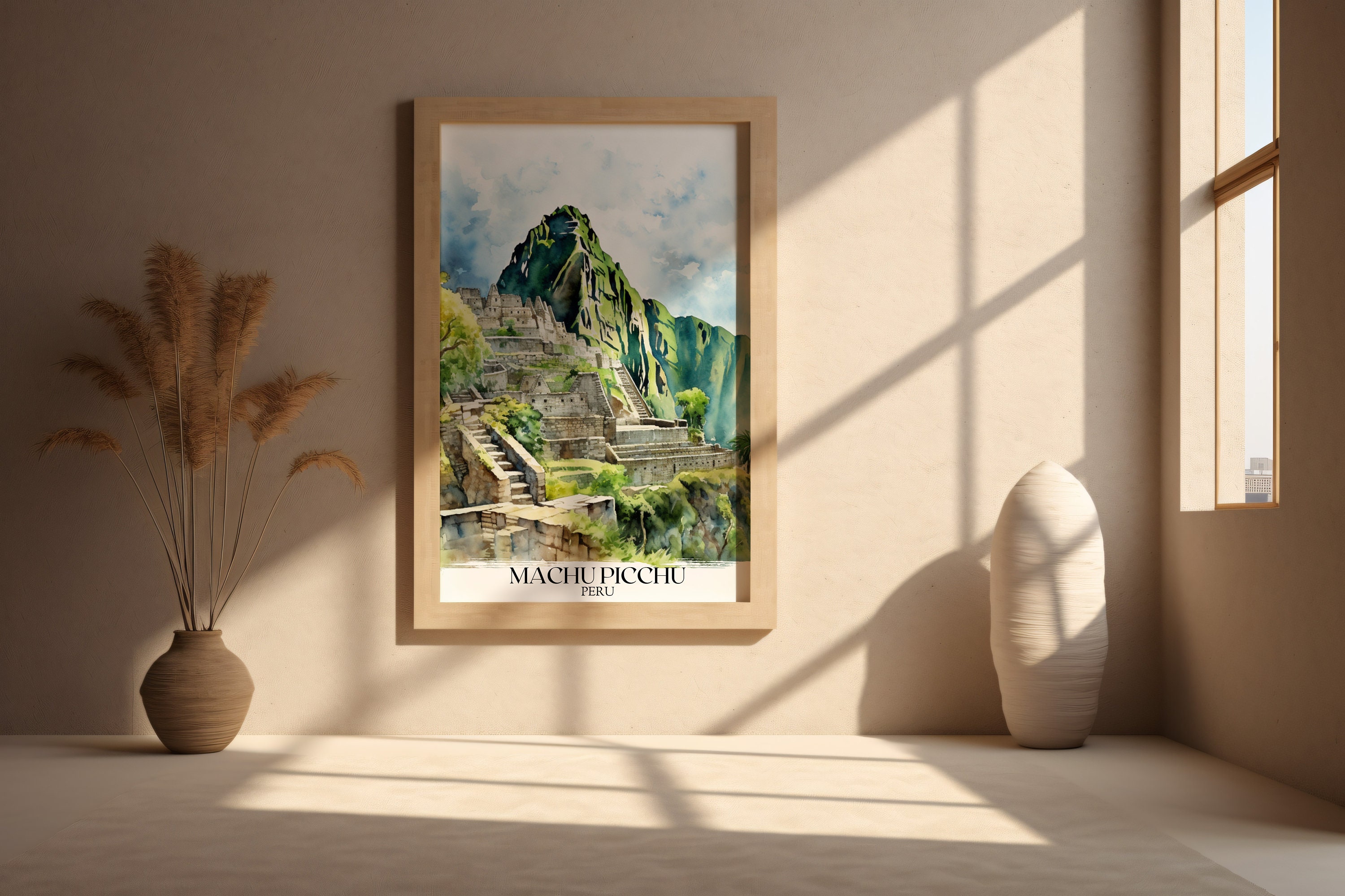 Machu Picchu Peru Art Poster South America Art Wall Peru Travel Poster