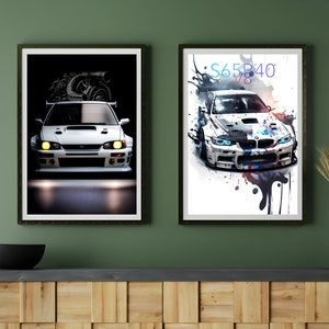 Subaru WRX STI Poster, Rally Car, Car Enthusiast, Abstract Art, Various Sizes, Wall Art, Boys Bedroom Decor, Printable Car, Vehicle Art
