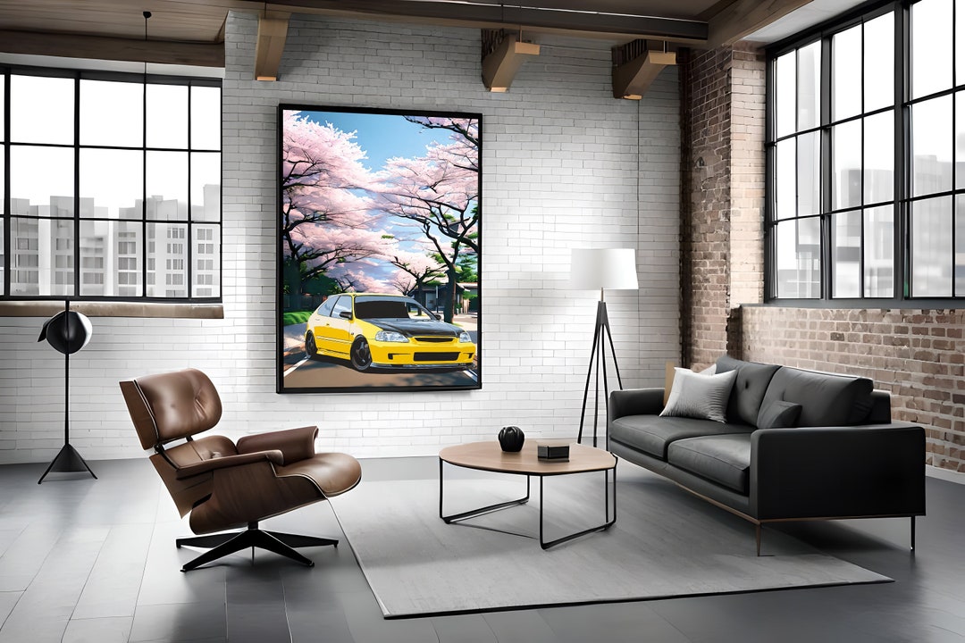 Honda Civic Typer EK9 PRINTABLE, Car Art Vector Download, JDM Car ...