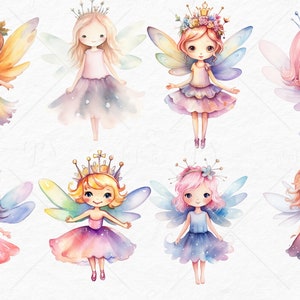 Watercolor Fairies Clipart Fairy Clipart Watercolor Fairies PNG Bundle ...