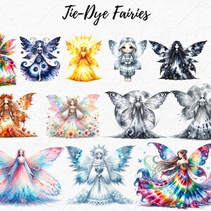 Tie-dye Watercolor Fairies Clipart Fairy Clipart Watercolor Fairies PNG ...