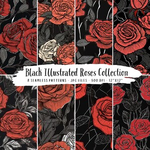Rose Digital Paper, Flowers Seamless Pattern, Floral Prints, Flowers Background, Summer Digital Paper, Floral Digital Paper, Scrapbook