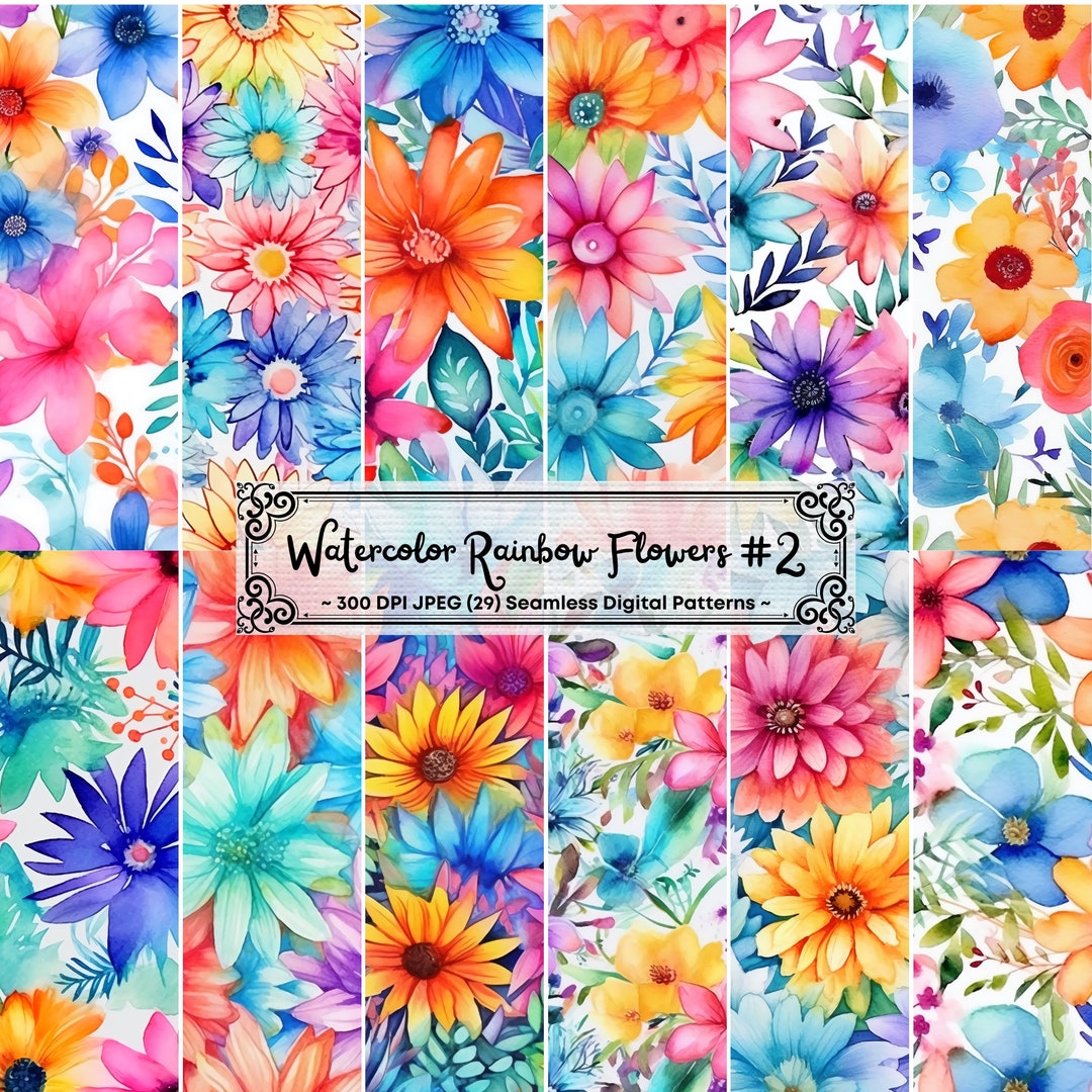 Flowers Digital Paper, Flowers Seamless Pattern, Floral Prints, Flowers ...