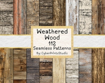 Weathered Wood Digital Paper Bundle – 112 Seamless Rustic Wood Texture Backgrounds for Sublimation, Crafts and Junk Journals