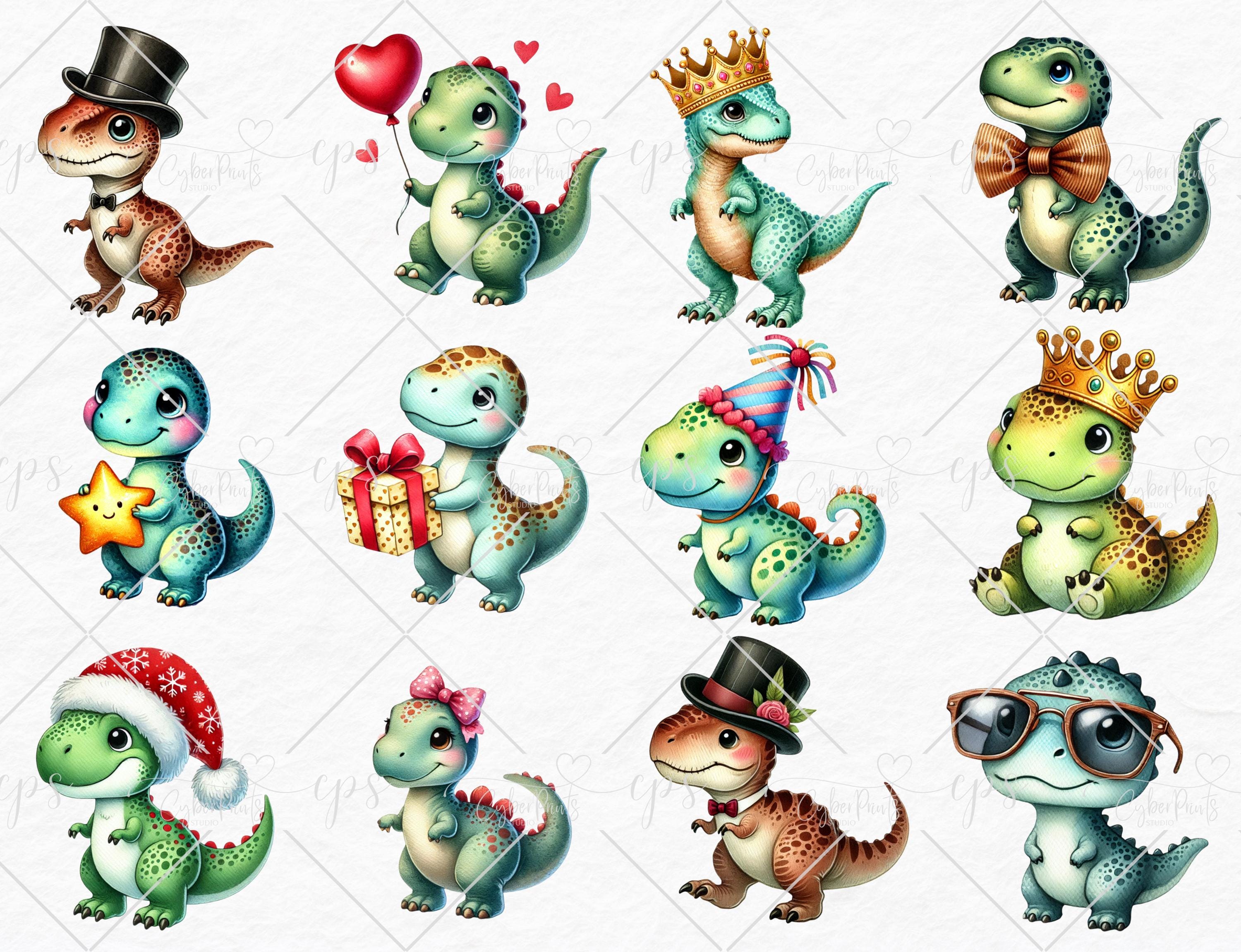 Cute Dinosaur Clipart - Baby T-rex PNG - Digital Download for Nursery ...