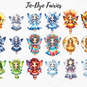 Tie-dye Watercolor Fairies Clipart Fairy Clipart Watercolor Fairies PNG ...