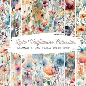 Blumen digitales Papier, Blumen nahtlose Muster, Blumendrucke, Blumen Hintergrund, Frühling digitales Papier, Blumen digitales Papier, Scrapbook