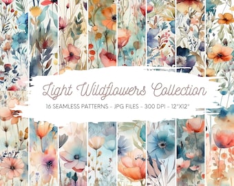 Flowers Digital Paper, Flowers Seamless Pattern, Floral Prints, Flowers Background, Spring Digital Paper, Floral Digital Paper, Scrapbook