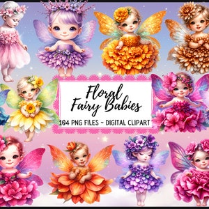 Blumen Fee Clipart, Fantasy PNG, Blumen Kleid, Scrapbook, Junk Journal, Papier Handwerk, Scrapbooking, kommerzielle Nutzung, sofortiger Download